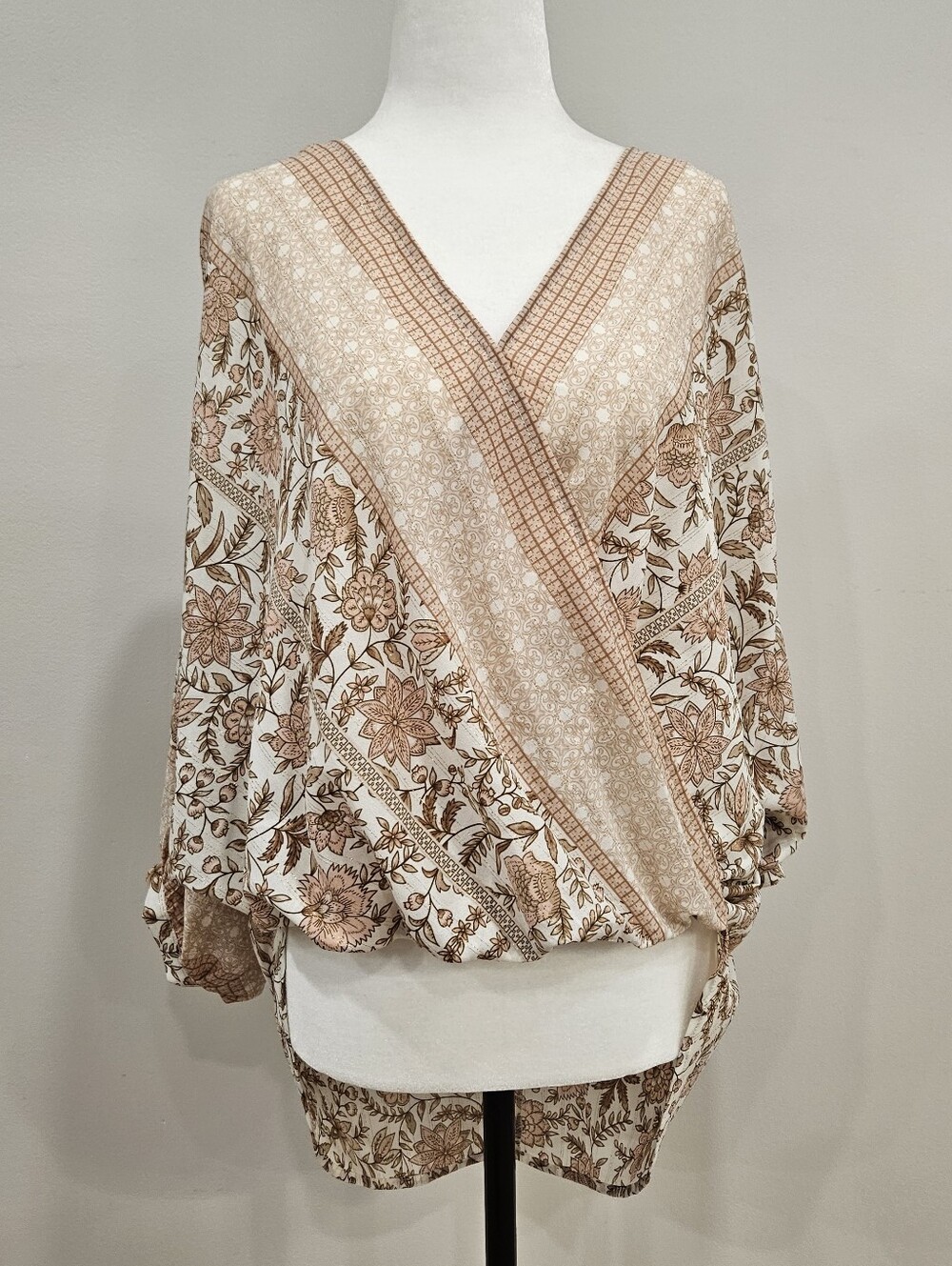 Love Stitch Floral Boho Blouse - SMALL
